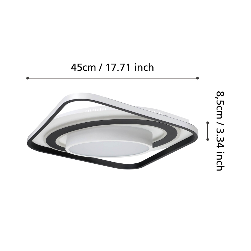 Eglo - LED Hämardatav laevalgusti LED/21,5W/230V + LED/10,5W + LED/3W 3000-6500K must + kaugjuhtimispult