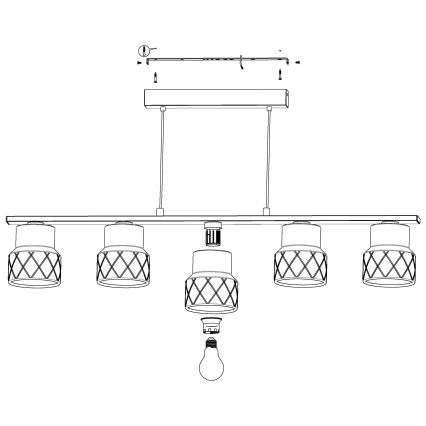 Eglo - Lühter 5xE27/40W/230V