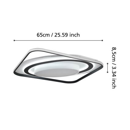 Eglo - LED Hämardatav laevalgusti LED/28W/230V+LED/13W+ LED/2,8W 3000-6500K must + kaugjuhtimispult