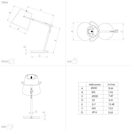 Eglo 39866 - Laualamp GRANADILLOS 1xE27/40W/230V