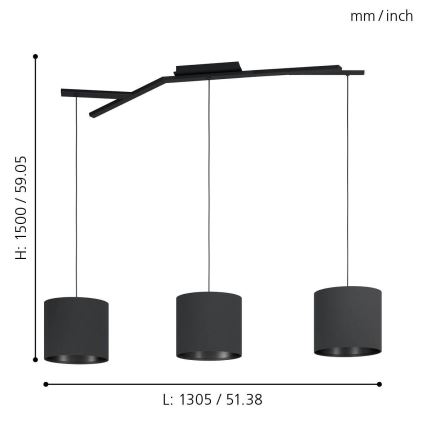 Eglo 39886 - Lühter BALNARIO 3xE27/40W/230V