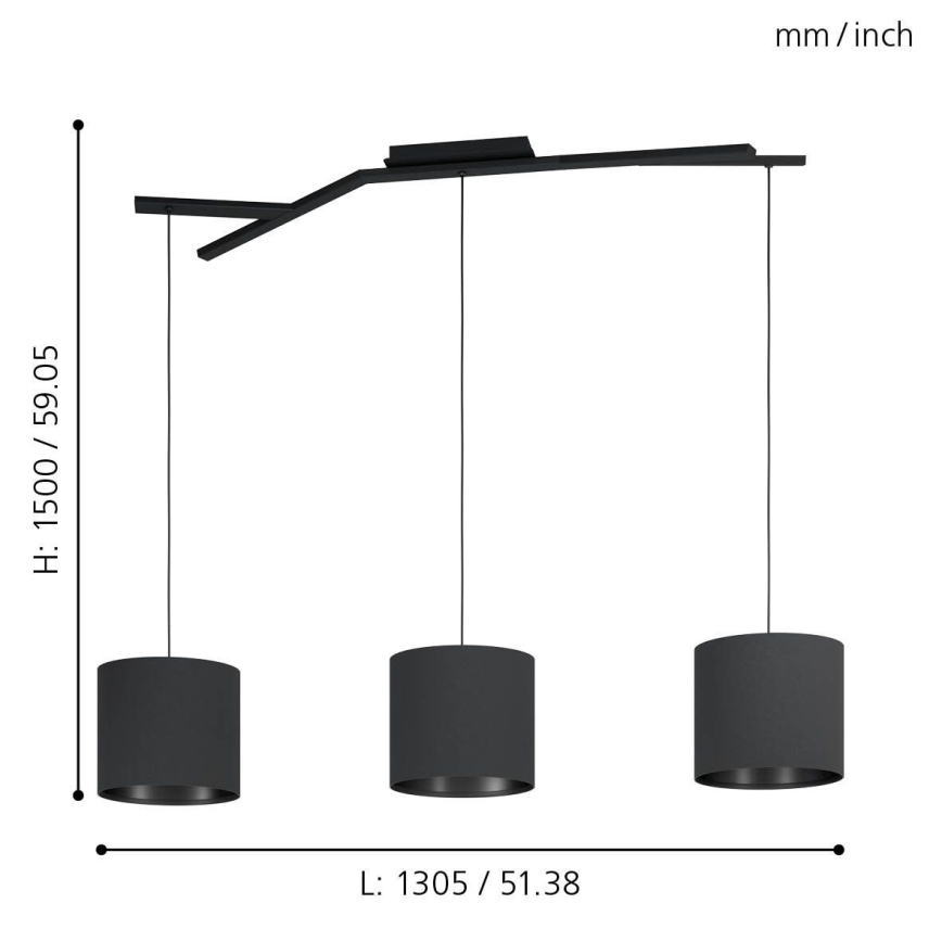 Eglo 39886 - Lühter BALNARIO 3xE27/40W/230V