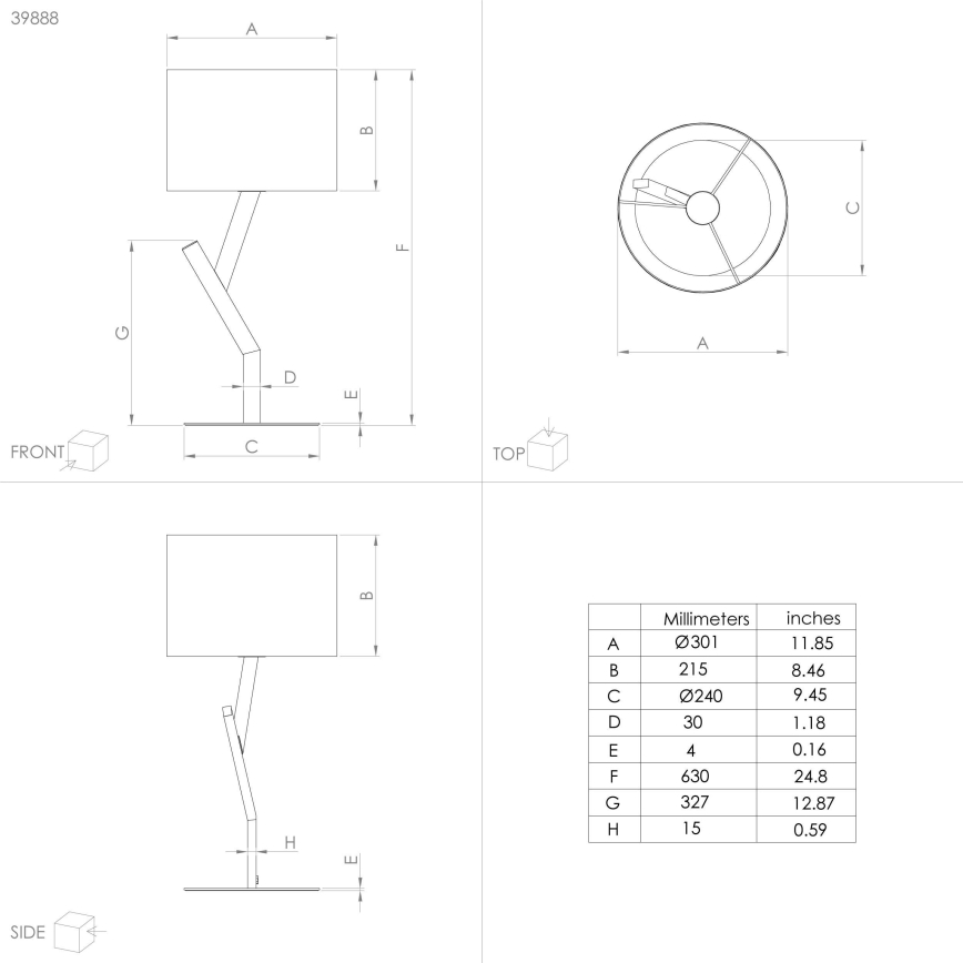 Eglo 39888 - Laualamp BALNARIO 1xE27/40W/230V