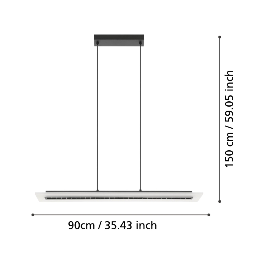 Eglo - LED Hämardatav lühter LED/57,5W/230V 3000K must + kaugjuhtimispult