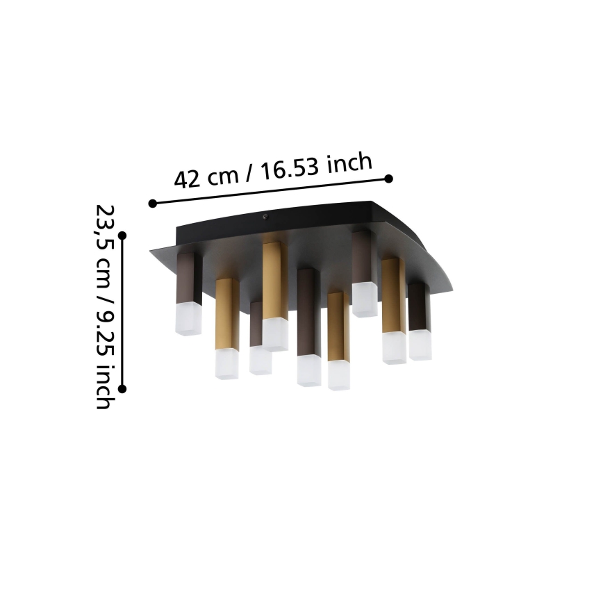 Eglo - LED Hämardatav laevalgusti 9xLED/3,1W/230V 3000K antratsiit/kuldne