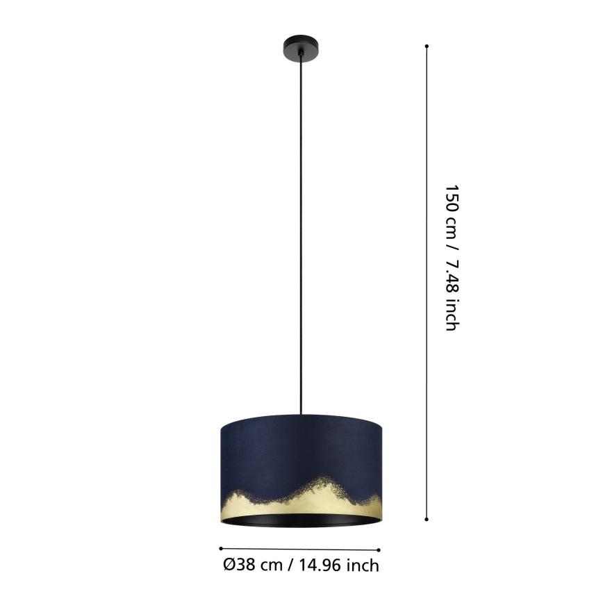 Eglo - Lühter 1xE27/40W/230V d. 38 cm sinine/kuldne