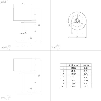 Eglo 39975 - Laualamp CASUARITA 1xE27/40W/230V sinine/kuldne