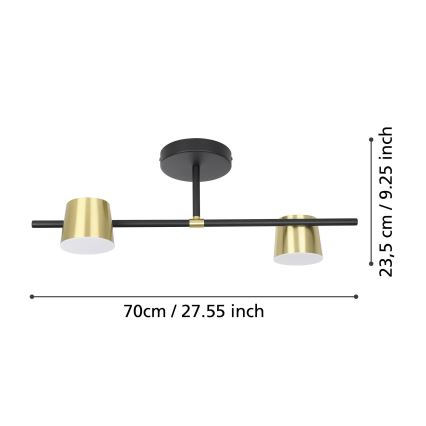 Eglo - LED Pinnale kinnitatav lühter 2xGU10/4,6W/230V 3000K kuldne