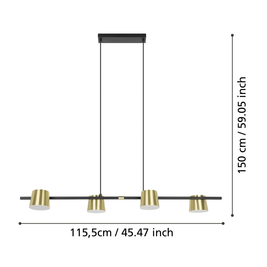 Eglo - LED Lühter 4xGU10/4,6W/230V 3000K kuldne
