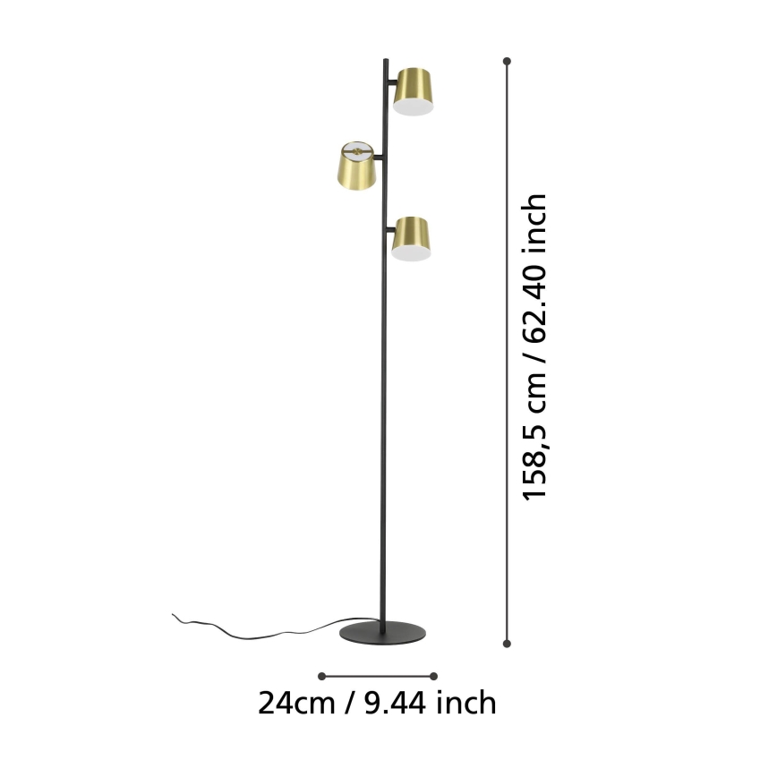 Eglo - LED Põrandalamp 3xGU10/4,6W/230V 3000K kuldne