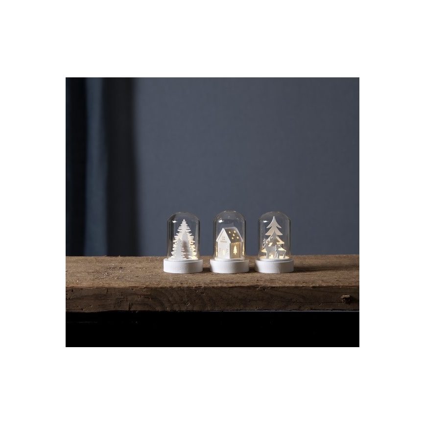 Eglo - 3-osaline LED-jõulukaunistuste komplekt LED/0,06W/1xCR2032, valge
