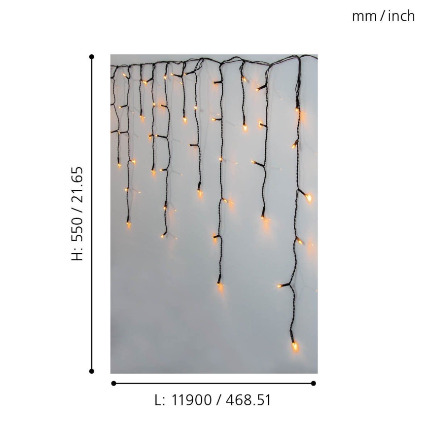 Eglo 410824 - LED välistingimustes mõeldud jõulutuled GOLDEN 480xLED/17x0,55m IP44 soe valge
