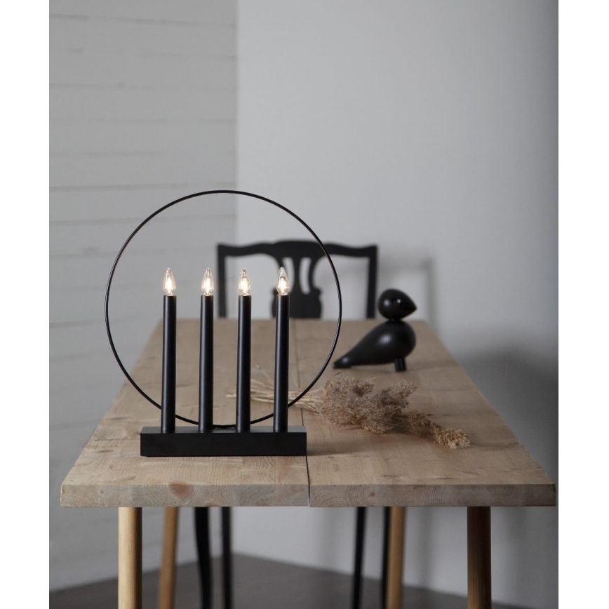 Eglo - Jõuluteemaline küünlajalg 4xE10/3W/230V must