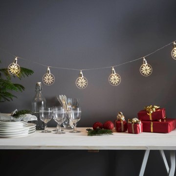 Eglo 411112 - LED jõulutuled ORNAMENT 10xLED/3xAA 2,4m soe valge
