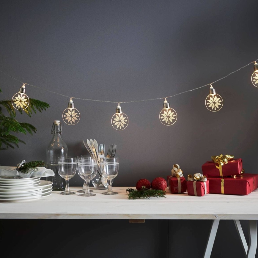 Eglo 411112 - LED jõulutuled ORNAMENT 10xLED/3xAA 2,4m soe valge