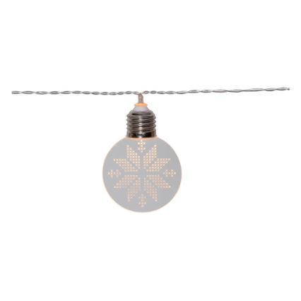 Eglo 411112 - LED Valguskett ORNAMENT 10xLED/3xAA 1,8m soe valge