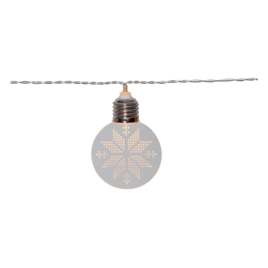 Eglo 411112 - LED Valguskett ORNAMENT 10xLED/3xAA 1,8m soe valge