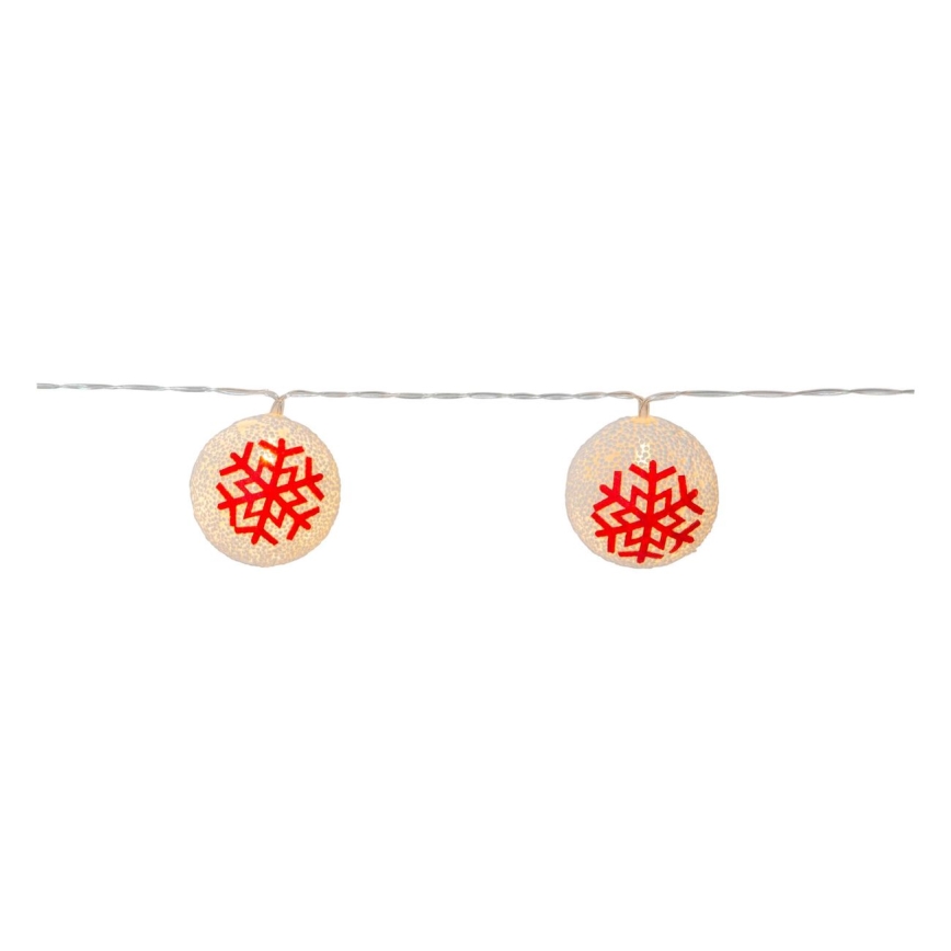 Eglo 411113 - LED  kett ORNAMENT 10xLED/3xAA 1,65m soe valge