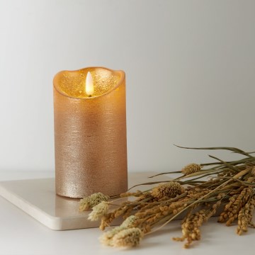 Eglo 411499 - LED-küünal FLAMME RUSTIC LED/2xAA kuldne