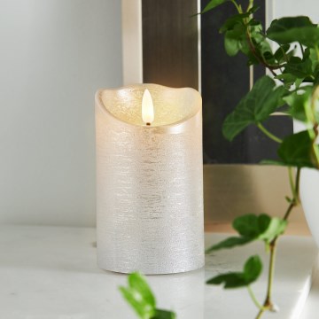 Eglo 411503 - LED-küünal FLAMME RUSTIC LED/2xAA hõbedane