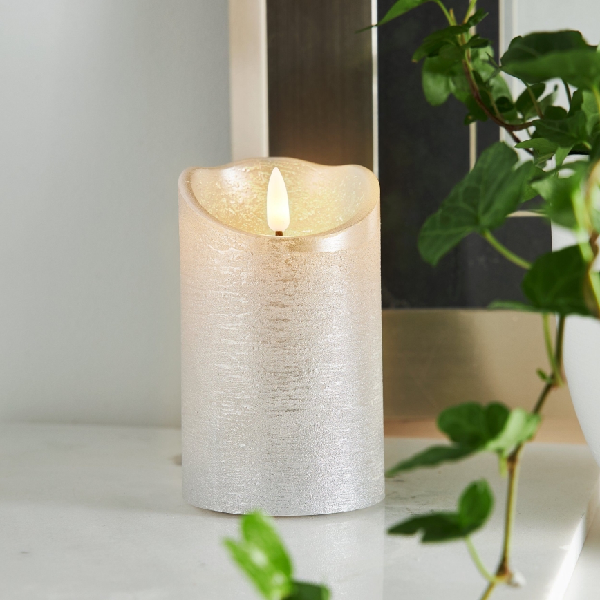 Eglo 411503 - LED-küünal FLAMME RUSTIC LED/2xAA hõbedane