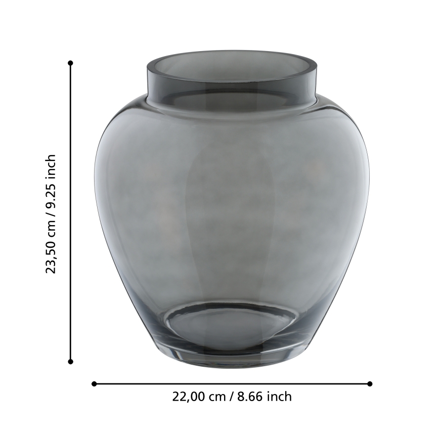 Eglo 421211 - Klaasvaas ASINDRO 23,5x22 cm must/suitsuhall
