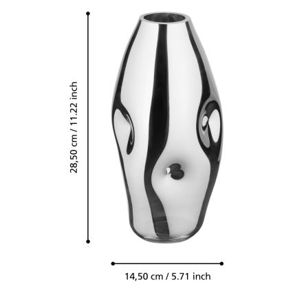 Eglo 421682 - Klaasvaas XIPORAI 28,5x14,5 cm läikiv kroom