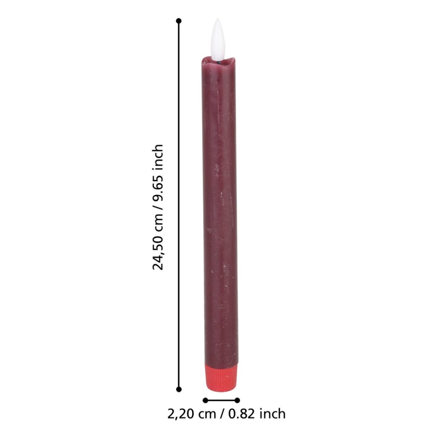 Eglo - KOMPLEKT 2X LED Küünal LED/1xAAA 24,5 cm punane