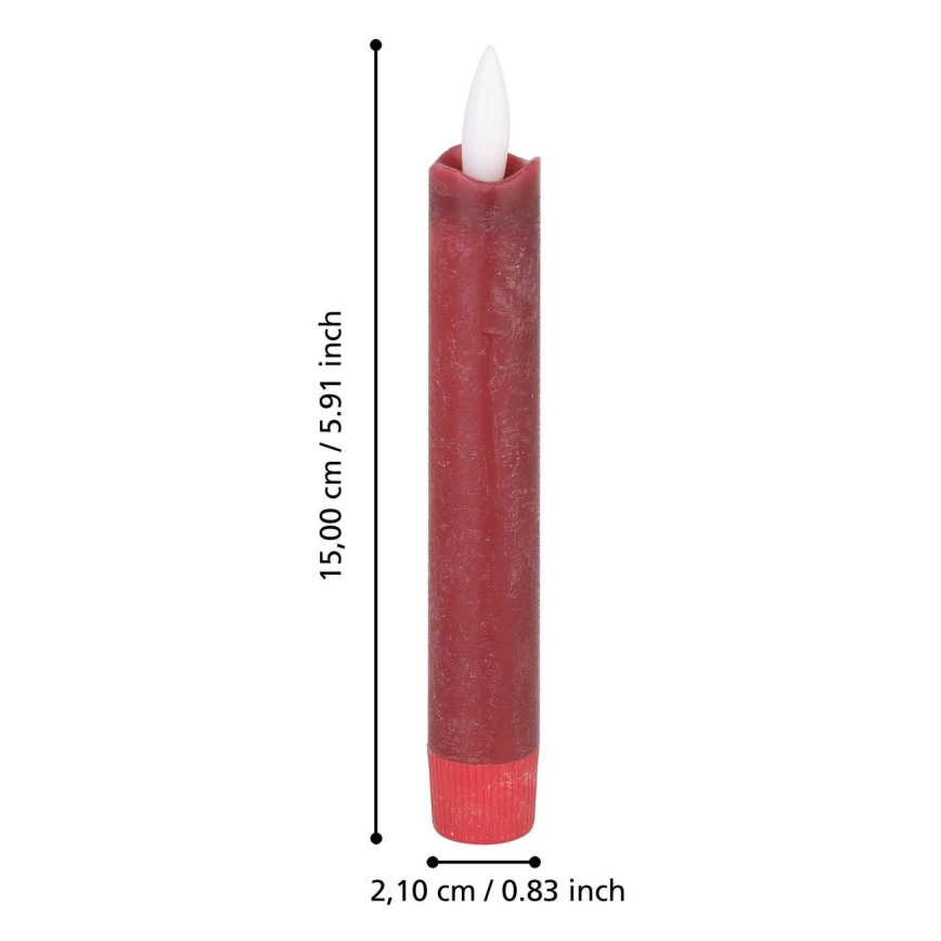 Eglo - KOMPLEKT 2X LED Küünal LED/1xAAA 15 cm punane