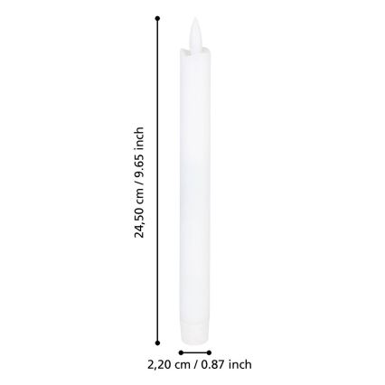 Eglo - KOMPLEKT 2X LED Küünal LED/1xAAA 24,5 cm valge