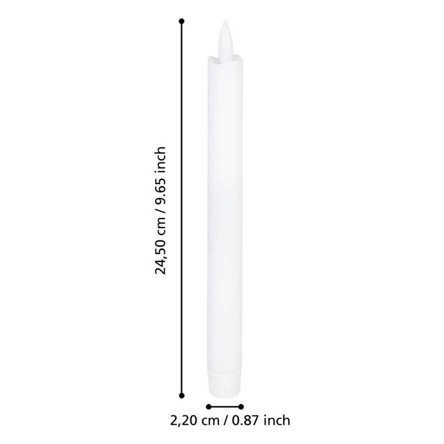 Eglo - KOMPLEKT 2X LED Küünal LED/1xAAA 24,5 cm valge