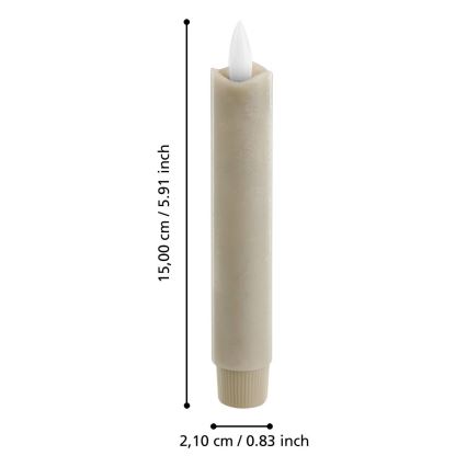 Eglo - KOMPLEKT 2X LED Küünal LED/1xAAA 15 cm beež