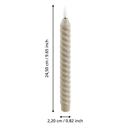 Eglo - KOMPLEKT 2X LED Küünal LED/1xAAA 24,5 cm beež