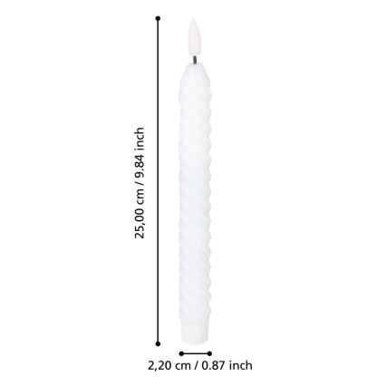 Eglo - KOMPLEKT 2X LED Küünal LED/1xAAA 25 cm valge