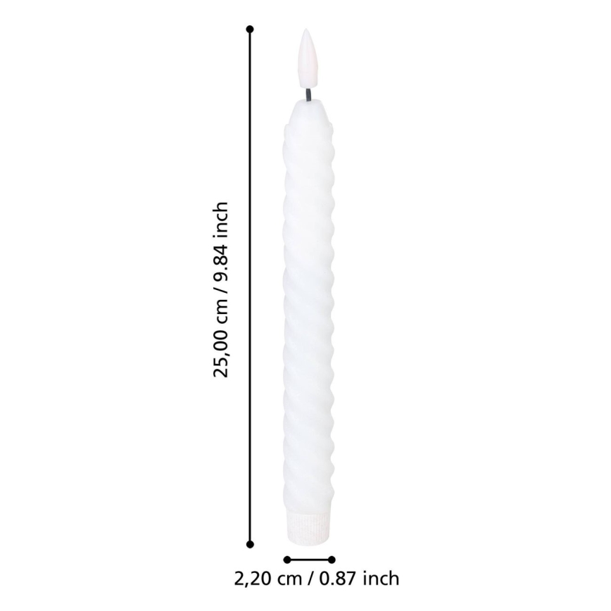 Eglo - KOMPLEKT 2X LED Küünal LED/1xAAA 25 cm valge