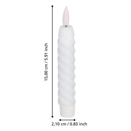 Eglo - KOMPLEKT 2X LED Küünal LED/1xAAA 15 cm valge