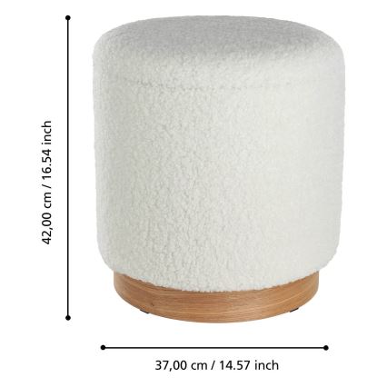 Eglo - KOMPLEKT 2x Taburet d. 30,5/37 cm valge