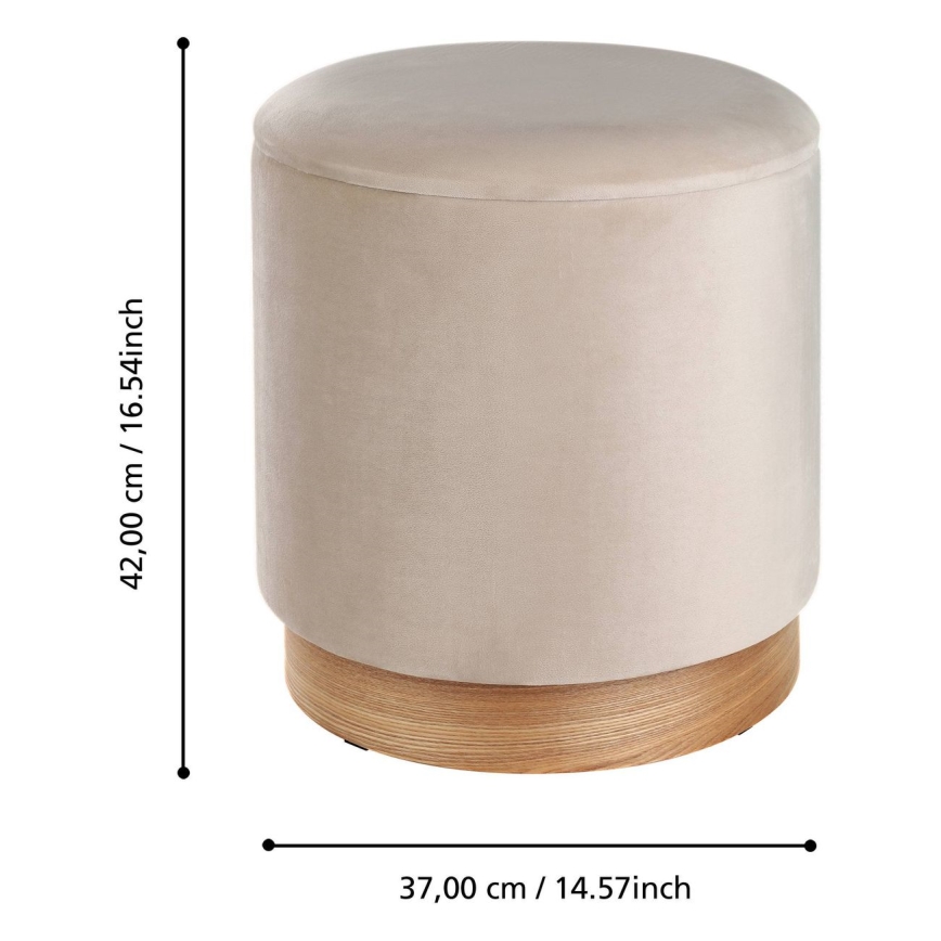 Eglo - KOMPLEKT 2x Taburett d. 30,5/37 cm beež