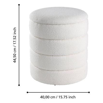 Eglo - KOMPLEKT 2x Taburett d. 33,5/40 cm valge