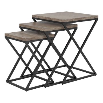 Eglo 424783 - 3‑osaline CLONMANY kõrvallaudade komplekt, pruun/must