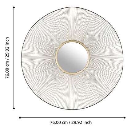 Eglo - Seinapeegel d. 76 cm kuldne/must