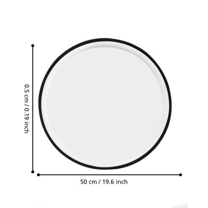 Eglo 425042 - Seinapeegel BANI Ø 31 cm, must