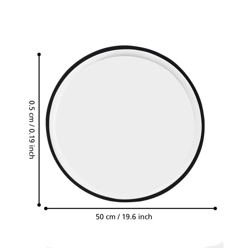 Eglo 425042 - Seinapeegel BANI Ø 31 cm, must