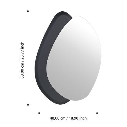 Eglo 425051 - seinapeegel LIOMA 68x48 cm, kuusk/must