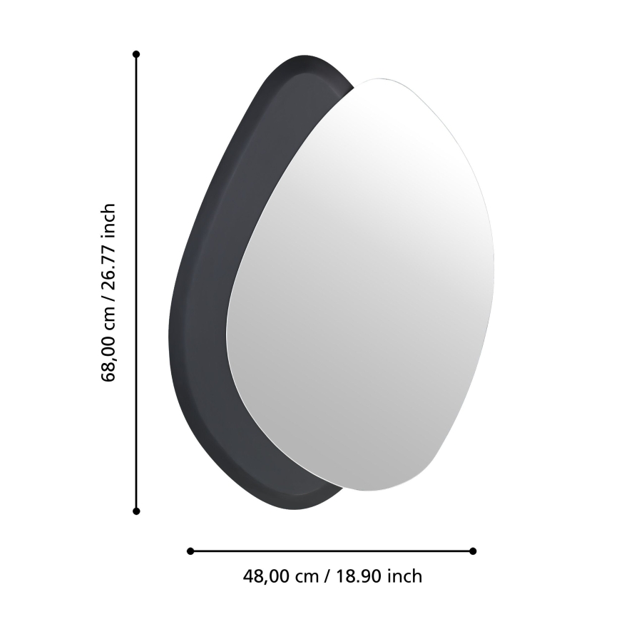 Eglo 425051 - seinapeegel LIOMA 68x48 cm, kuusk/must