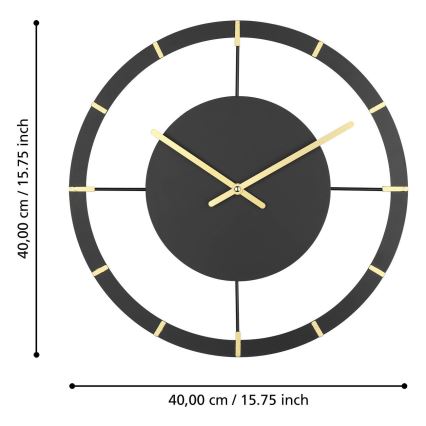 Eglo - Seinakell 1xAA d. 40 cm must/kuldne