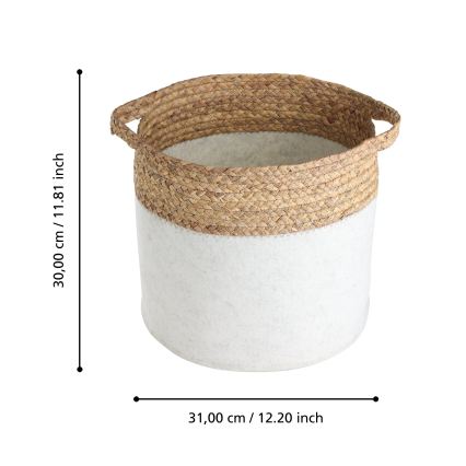 Eglo 426584 - Komplekt 2 tk dekoratiivkorve NANAE 30x31 cm valge/beež
