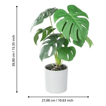 Eglo - Kunstlill lillepotiga 42x30 cm monstera