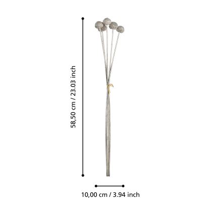 Eglo - Kunstlill 58,5 cm hõbedane