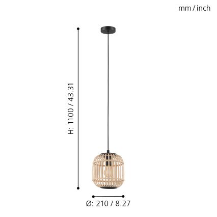 Eglo 43231 - Lühter BORDESLEY 1xE27/28W/230V d. 210mm